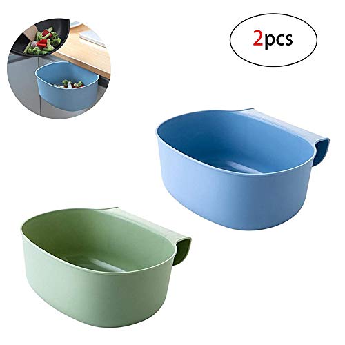 HPiano 2 pcs Auffangschale für Küchenabfälle, für Küchenabfälle zum Einhängen Mülleimer Abfall Behälter für Bio Müll Abfalleimer Küchenschrank Cabinet Tailgate Ständer Taschen Trash