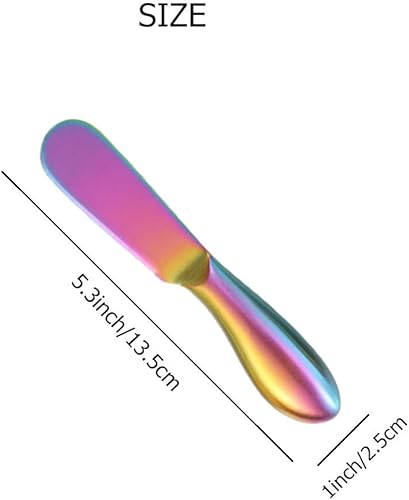 Miniatura 2 de Accfore Juego de cuchillos esparcidores, 6 cuchillos esparcidores de queso y mantequilla, mini pinzas para servir, cuchillos multiusos de acero