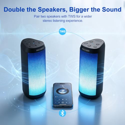 Bluetooth Speaker, Portable Wireless, 20W HD Stereo Sound, 30H Playtime - image 6