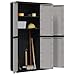 FWIKDUN Outdoor Storage Cabinet with Adjustable Shelves 4 Pieces Large Capacity 100% Polypropylene Gray and Black Design for Garden Tools