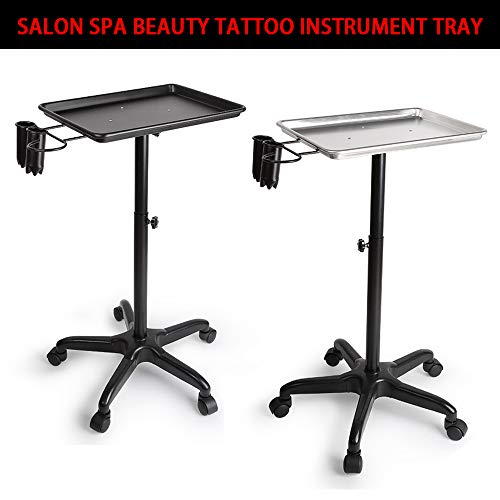 Chariot de salon en acier inoxydable noir réglable robuste