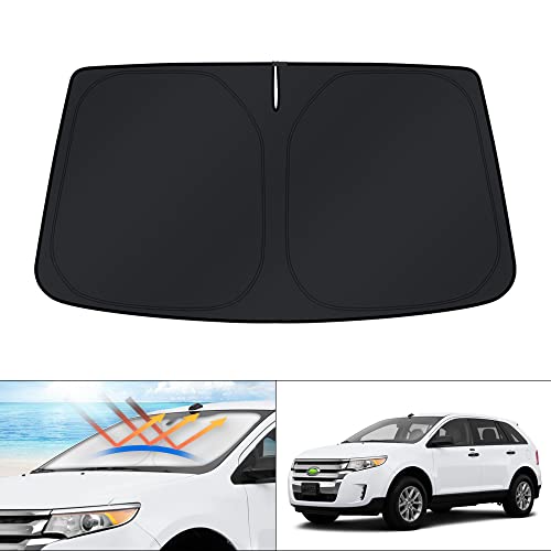 Image of KUST Windshield Sun Shade for Ford Edge 2007-2012 2013 2014 Accessories Sunshade Window Sun Visor Protector Foldable Block UV Rays