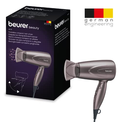 Beurer HC 17 Hair Dryer, Compact Hair Dryer with Folding Function, 2 Heat & Blow Levels, 1300 Watts, Overheat Protection and Professional Mouthpiece, Foldable Travel Hair Dryer with Hanging Loop - Image 6