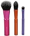 Real Techniques Cruelty Free Mini Brush Trio; With Ultra Plush Custom Cut Synthetic Bristles and Extended Aluminum Ferrules to Build Coverage