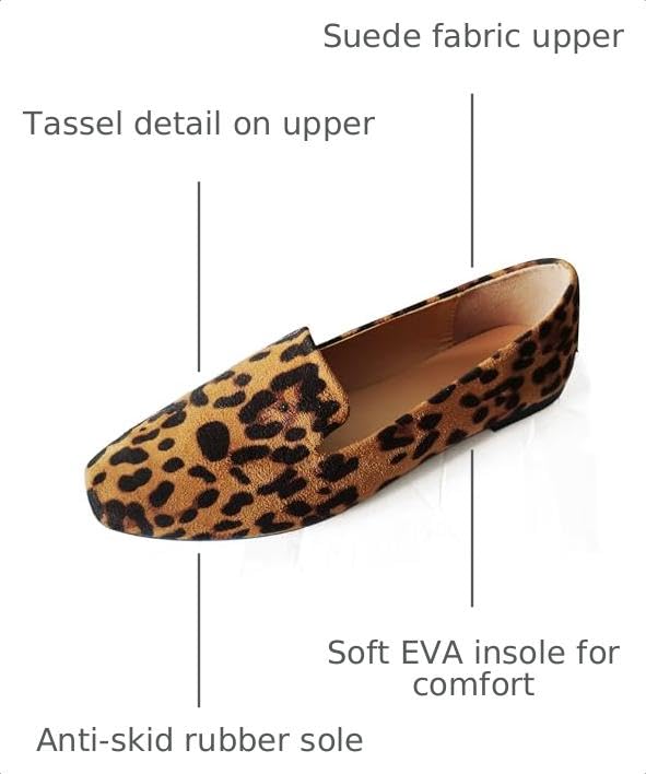 Image of Suede Loafers for Women Flat Shoes Slip On Casual Shoes Comfortable Soft