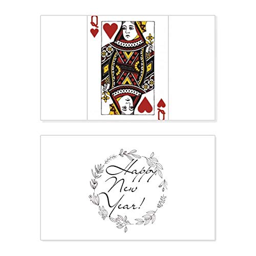 Cartes à jouer Heart Q édition commémorative avec message du Nouvel An de qualité supérieure