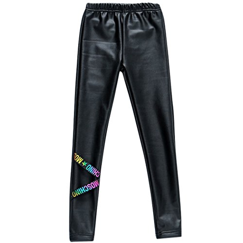 Silver_river Niña PU Leggings Cuero Skinny Elásticos Pantalones Mujeres Otoño Invierno Jeggings Polainas