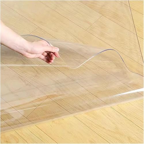 Waterproof PVC Floor Mat for Hard Floors - 1.5mm Thick Tablecloths & Table Mats, Easy to Clean, Cuttable, Ideal Under Refrigerators & Pet Bowls (5x12ft)