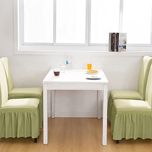 Housse de chaises pour masquer l'usure : lot de 6 vert clair motif losange extensible - 6