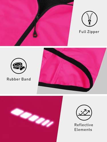 Image of qualidyne Women's Windproof Cycling Vest, Lightweight Full-Zip Breathable Sleeveless Bike Jacket, 1 Back Pocket, Reflective