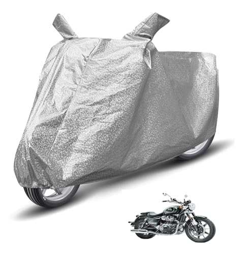 Image of Auto Hub Waterproof Bike Cover Compatible with RE Super Meteor 650 Dustproof, UV Protection Two Wheeler Bike Super Meteor Cover - Metallic Silver