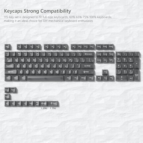 Image of Womier Keyboard Keycaps Jelly, Black Clear Shine Through Keycaps