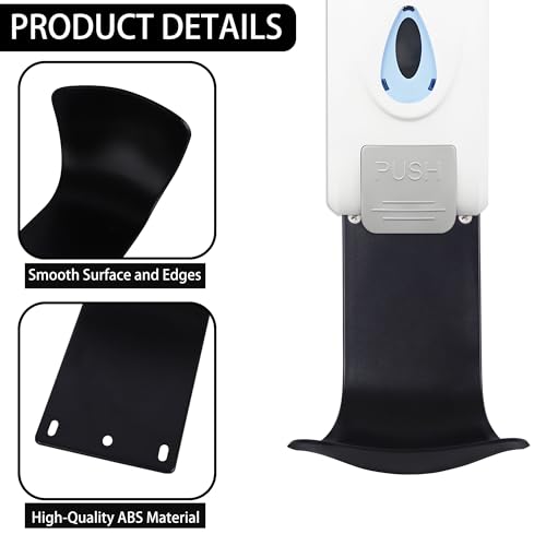 Image of Soap Dispenser Wall Mount Drip Tray, 2Pcs Black Plastic Wall Mount Soap Dispenser Detergent Drip Tray Catcher Prevent Dripping and Spraying