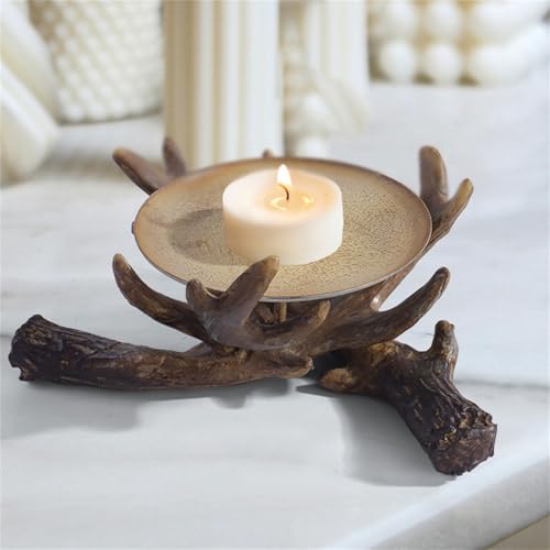 Bougeoir en forme de cerf rustique pour décoration de table de ferme chaleureuse - 4