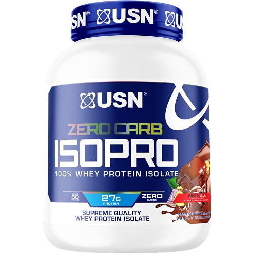 USN Supplements Zero Carb IsoPro 100% Whey Protein Isolate Powder - Keto Friendly, Sugar Free and Low Calorie, Wheytella, 4 Pounds