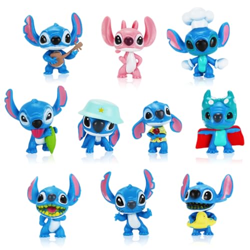 Mini Figures Set,10 Piezas Tema Cumpleaños Fiesta de Pasteles Decoración,Mini Figuras Cake Toppers, Decoración de Pastel Cumpleaños Chica Chico Cupcake (Azul)
