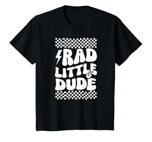 Niños Rad Little Dude Retro Racing - Bandera a cuadros Camiseta