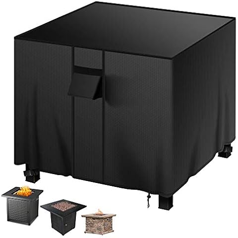 MENSBY Fire Pit Cover Square 28 inch Firepit Covers for Propane Fire Pit Gas Fireplace Fire Pit Table 28x28x25 inch Cover