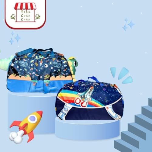 Image of 3D Design Duffle Bag for Kids & Adult| Large Compartment Foldable Luggage with Shoulder Strap | Lightweight Travel & Short Trips Storage Organizer for Women (Space)