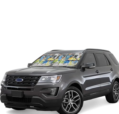 ジュビロ磐田 (4) 車用サンシェード サンバイザー 日よけ 紫外線対策 カーサンシェード 四季兼用 車用品 折畳み 便利 遮光 断熱 吸盤4個付