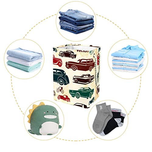 Panier à linge imperméable pliable bac de rangement linge motif rétro - 5