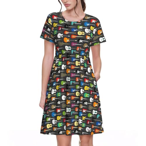 Robe d'été guitares colorées : restez fraîche et originale sous la chaleur