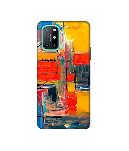 Image of Amazon Brand - Solimo Designer Multicolor Squre Blocks 3D Printed Hard Back Case Mobile Cover for OnePlus 8T