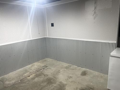 image for CeilingConnex Steel Rustic Corrugated Metal Wainscoting (Galvalume) - 