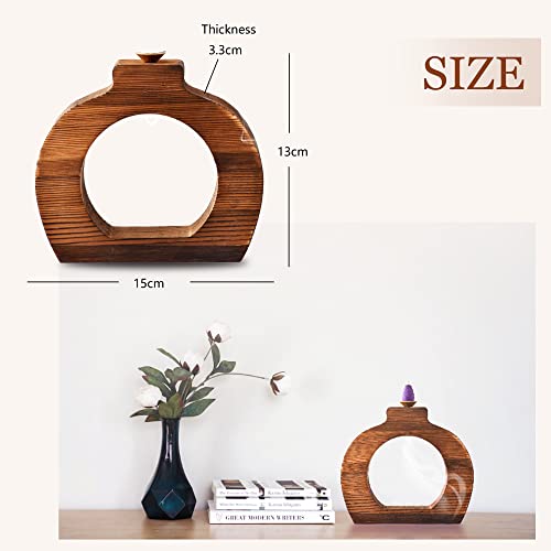 Backflow Incense Burner Waterfall For Incense Cones, Wooden Incense Holder With 25 Free Incense Cones For Yoga Meditation And Home Decor #TOP2