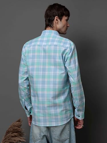 Image of NoseQueen Men's Checked Cotton Shirt | Full Sleeve Regular Fit Casual Shirt for Men | Soft Breathable Checkered Shirt