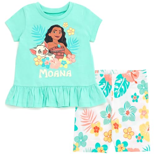 Image of Disney Girls' 2-Piece T-Shirt and Bike Shorts Set for Baby & Kids