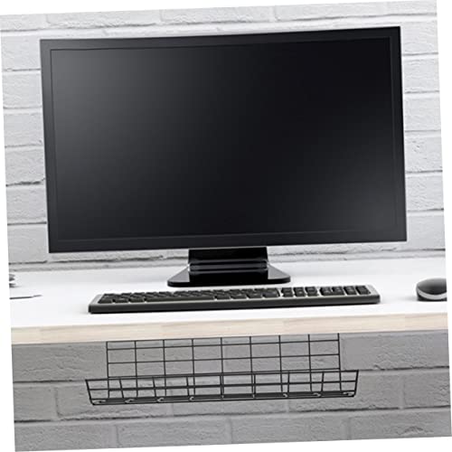 HOMSFOU 2 piezas soporte para gestión de cables, bandeja para administrar cables bajo escritorio miniatura 5