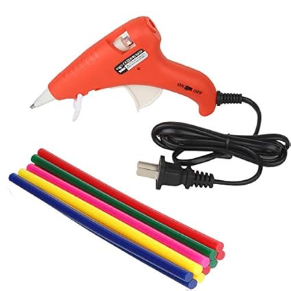 W WADRO Fiber Orange 40 Watt Leak Proof with On Off Switch Indicator and 10 Colored Glue Sticks
