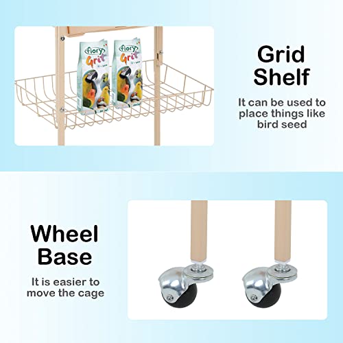 BestPet Bird Cage Parakeet Cage 64 inch Open Top Standing Parrot Cage Accessories with Rolling Stand for Medium Small… - Image 7