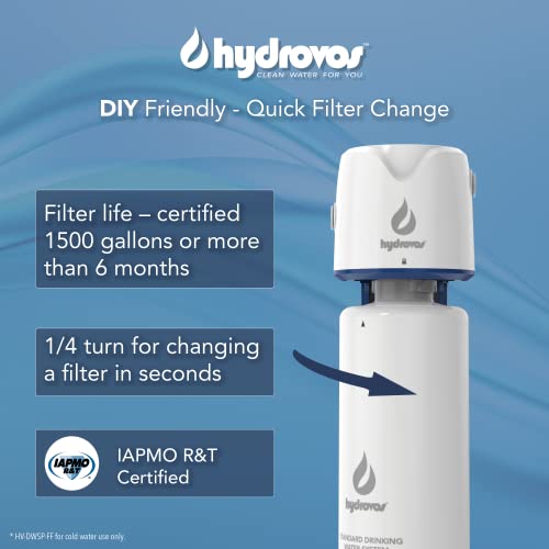 Hydrovos Premium Under Sink Water Filter System, Nsf And Iapmo Certified Reduces Pfoa, Pfas, Lead, Cysts, Pharmaceuticals, Chlorine Taste & Odor, 1.5 Gpm High Flow, Use As Sink Filter In Kitchen, Rv #TOP5