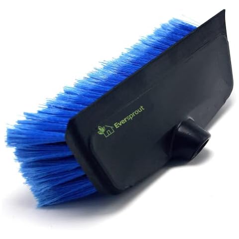 EVERSPROUT 11-inch Scrub Brush with Built-in Rubber Bumper | Soft Bristles wash Car, Truck, RV, Boat, Solar Panel, Floor | Bumper Prevents Scratches | Twists on 3/4-inch ACME Pole (pole not included) Cover