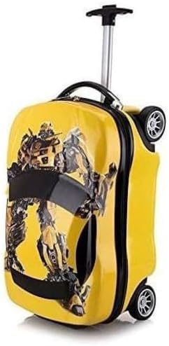 GenericKid's Trolley Luggage Car Bag, Suitcase for Children for School and travel Trolley on wheels Boarding Bag. (Yellow)