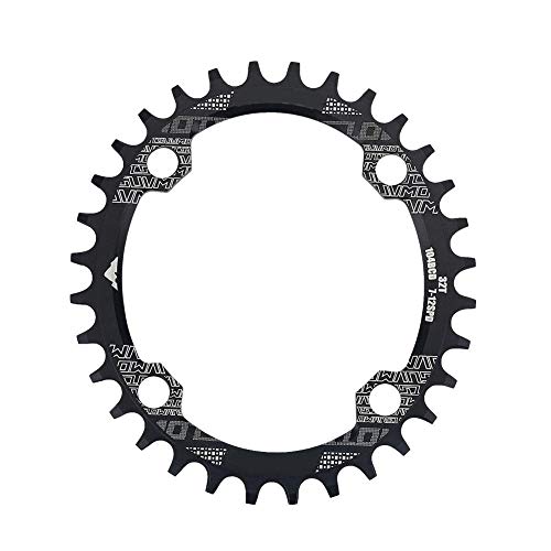 Demeras Corona per Bici Corona Stretta Larga Corona in Lega di Alluminio a Forma Ovale 32T/34T/38T BCD 104mm per Bici a velocità Singola(34T)