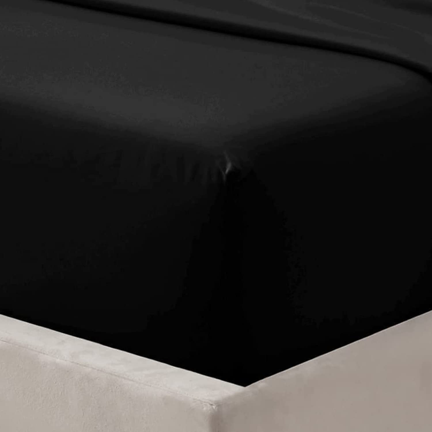 Dtex Homes Black Extra Deep Fitted Sheets 16"/40Cm Polycotton Deep Bedsheets (, King)