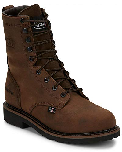 Justin Men's Drywall Waterproof Work Boot Steel Toe Brown 9 D