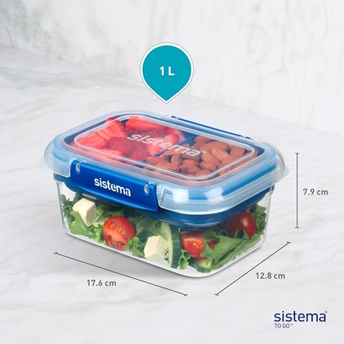 Miniatura 5 de Sistema Recipientes Para Guardar Alimentos To Go Stax 1 L Juego De 3 Recipientes Herméticos Con Compartimentos Sellado Hermético Clips De Cierre Fácil Sin Bpa