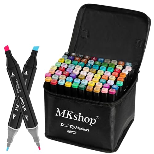 MKshop Coloring Pens Set, 80+2 Double Tip Art Markers