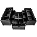 SHANY Essential Pro Makeup Train Case Cosmetic Box Portable Makeup Case Cosmetics Beauty Organizer Jewelry storage with Locks, Multi Compartments Makeup Box and Shoulder Strap - All Black