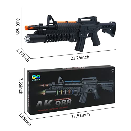 Inchoi 22 Inch The Most Popular Gifts For Children Special Force Ak-988 Toy Rifle Features Dazzling Electric Light, Amazing Electronic Sound & Unique Action #TOP1