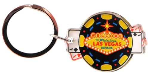 Westmon Works Las Vegas Souvenir Keychain Sign and Poker Chip