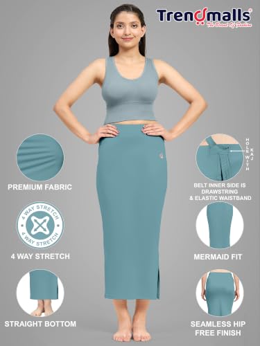 Image of TRENDMALLS Women's Polyester Spandex Stretchable Straight Saree Shapewear Petticoat for Women, Cotton Blended, Skirts for Women, Saree Shaper