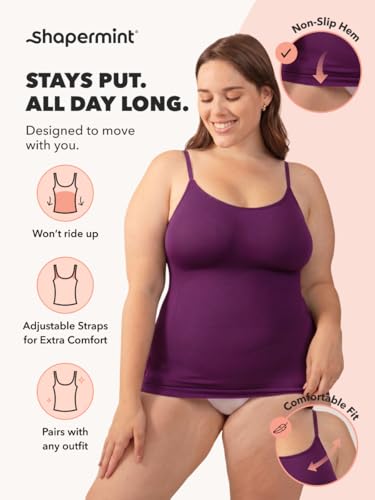 Image of SHAPERMINT Womens Tops - Scoop Neck Cami Body Shaper for Women, Shapewear Tummy Control, Camisole Tank Tops for Women