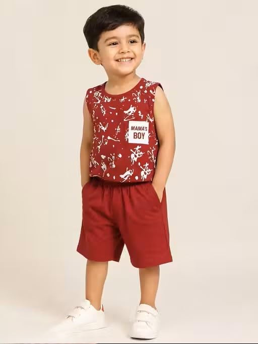 Image of Summer season and all seasons Cotton blend dress for baby boys (0 to 2Years) Baba suit|Kids boys red dress set|