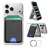 Increased Smart Card Storage: ESR mag safe wallet with stand holds 5 cards securely with 3 individual card slots, a clear ID window for daily needs, and includes a 20 mm oval card slot at the bottom for easy card access Stronger Magnetic Lock: this m...