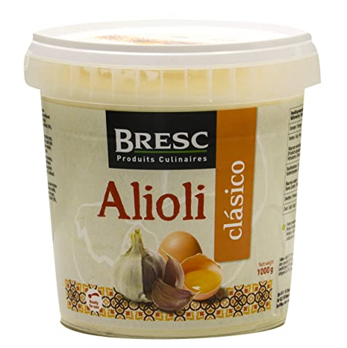 Bresc Alioli Clasico - 1x 1kg - spanischer Knoblauch-Dip, mit Knoblauch und hochwertigem Olivenöl, Aioli Knoblauch-Creme als Dip oder Topping perfekt für Fleisch- und Fischgerichte Cover